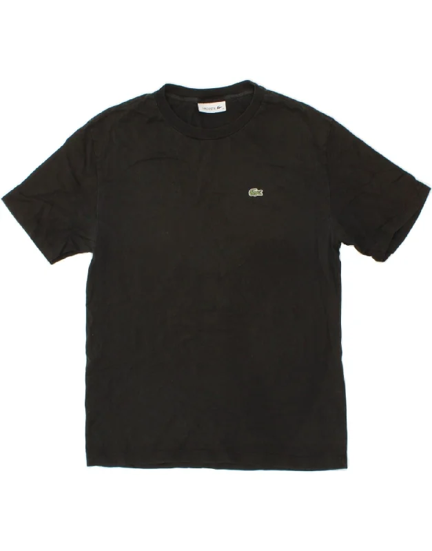 LACOSTE Womens T-Shirt Top Size 34 Small Black Cotton