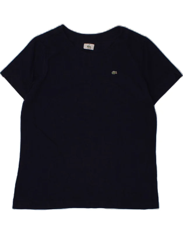 LACOSTE Womens T-Shirt Top Size 48 2XL Navy Blue Cotton