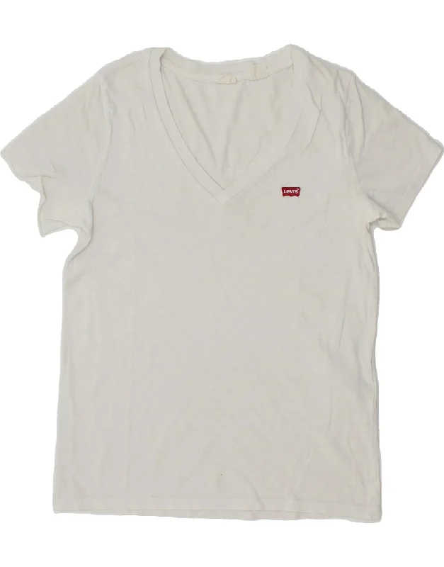 LEVI'S Womens T-Shirt Top UK 6 XS White Cotton