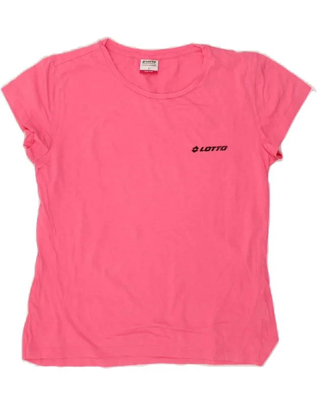 LOTTO Womens T-Shirt Top UK 10 Small Pink Cotton