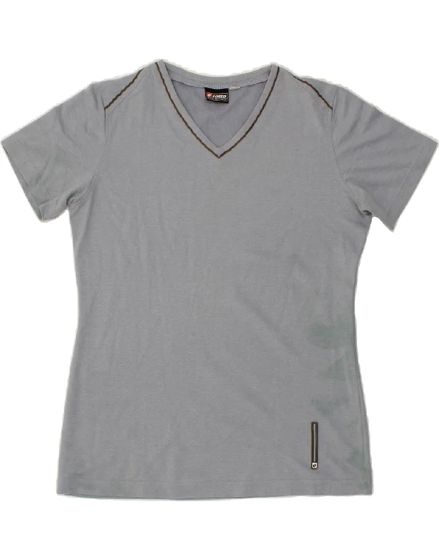 LOTTO Womens T-Shirt Top UK 16 Large Grey Cotton