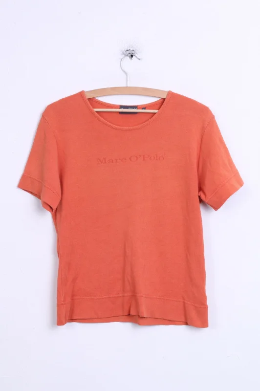 Marc O'Polo Womens L T-Shirt Crew Neck Cotton Orange Vintage