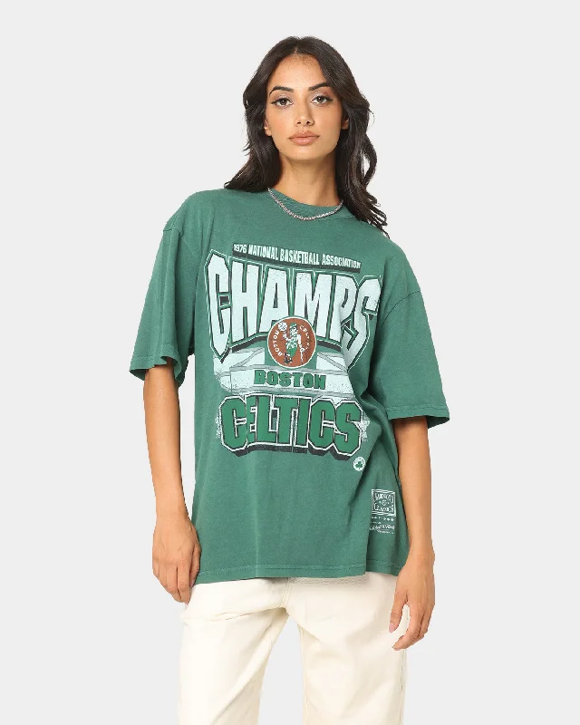 Mitchell & Ness Boston Celtics Vintage Champs T-Shirt Dark Green Asymmetrical Pockets Print