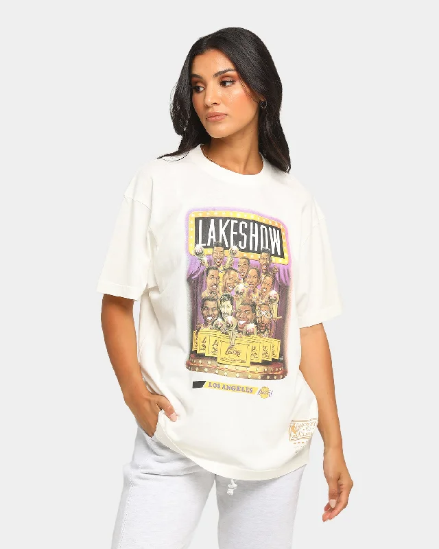 Mitchell & Ness Cartoon Series Lakers T-Shirt Vintage White Oversized T-Shirt Spandex breathable