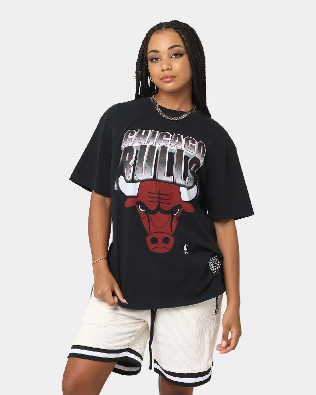 Mitchell & Ness Chicago Bulls Vintage 90s Block Blur T-Shirt Faded Black Mesh Canvas Denim