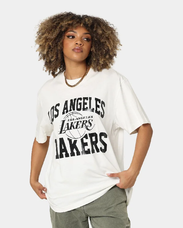 Mitchell & Ness Los Angeles Lakers Metal Works T-Shirt Vintage White Print Jacquard Patchwork