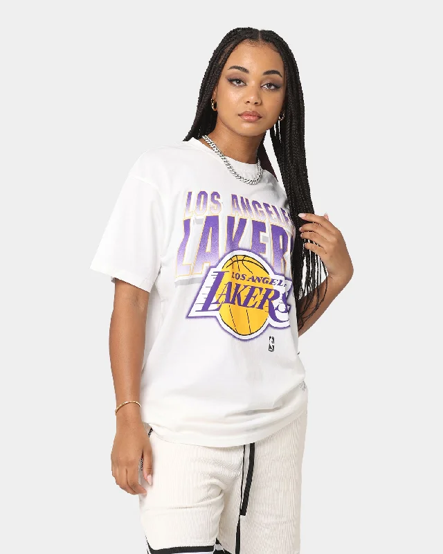 Mitchell & Ness Los Angeles Lakers Vintage 90s Block Blur T-Shirt Vintage White Sequined Glittery Shiny