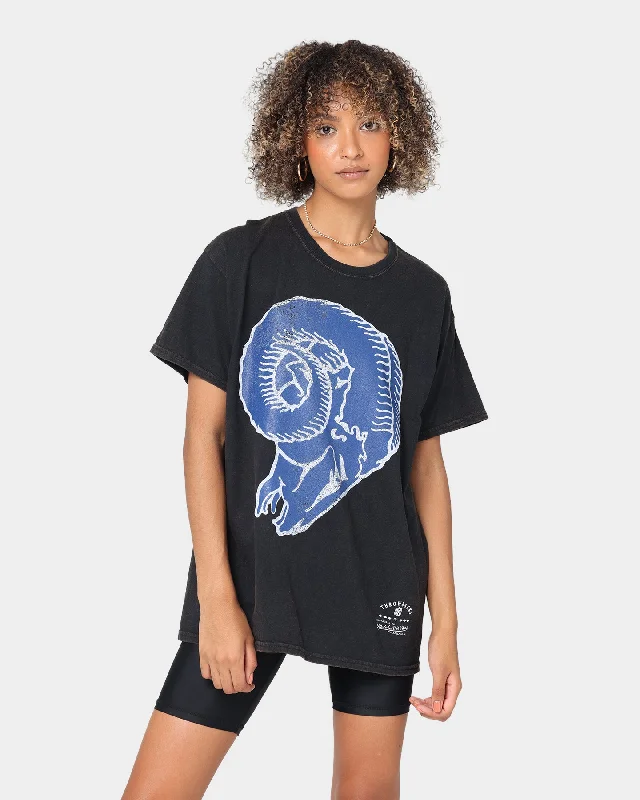 Mitchell & Ness Los Angeles Rams Oversized Logo Short Sleeve Vintage T-Shirt Vintage Black Casual Formal Business