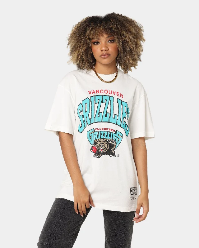 Mitchell & Ness Vancouver Grizzlies XL Arch Vintage T-Shirt Vintage White Ribbed Striped Patterned