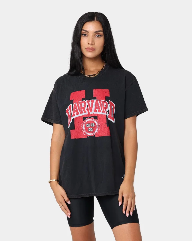 National Collegiate Athletic Association Harvard H Seal Vintage T-Shirt Vintage Black Lace Blend Ribbed Blend Corduroy Blend