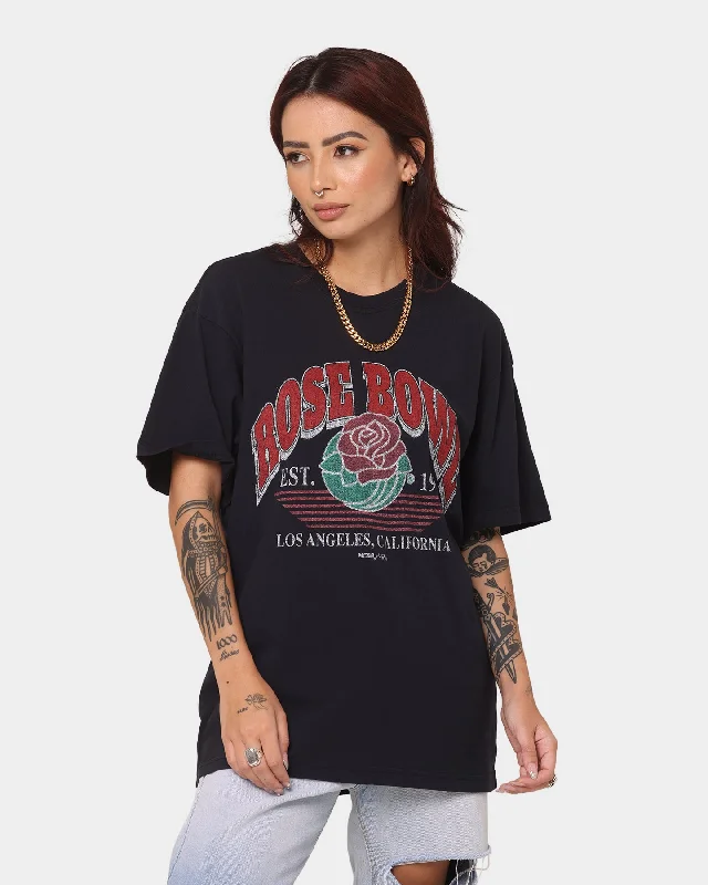 National Collegiate Athletic Association Rose Bowl Champ T-Shirt Vintage Black Graphic T-Shirt Round Neck Polyester