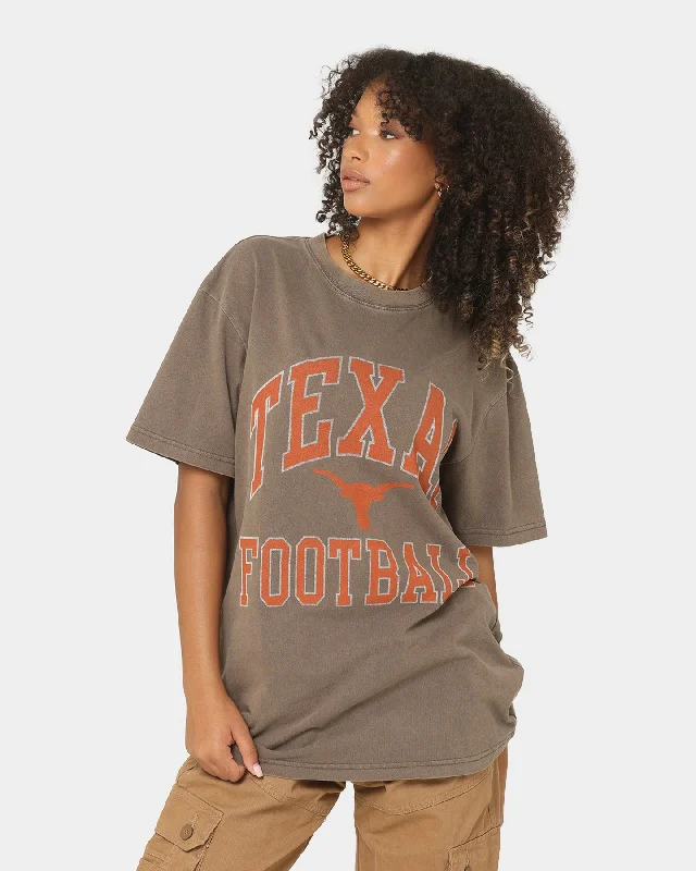 National Collegiate Athletic Association Texas Longhorns Vintage Arch T-Shirt Washed Chocolate Rayon Fabric Velvet Fabric Corduroy Fabric