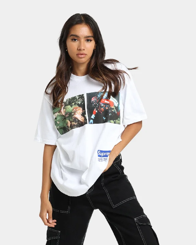 Supreme X Junya Nature T-Shirt White Striped Floral Plaid