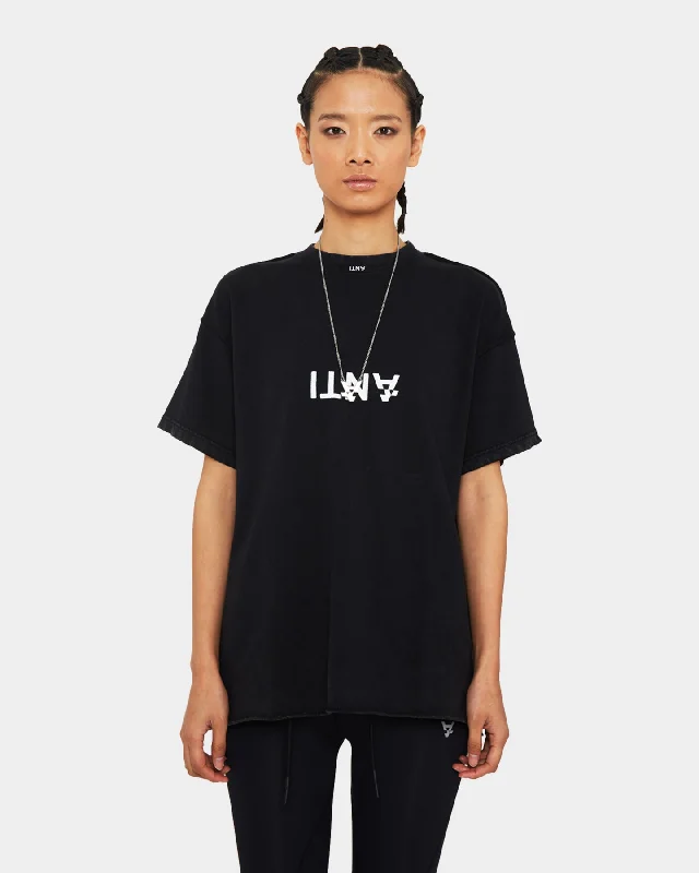 The Anti Order Vagabond Oversized Vintage T-Shirt Black/White Satin Blend Silk Blend Wool Blend