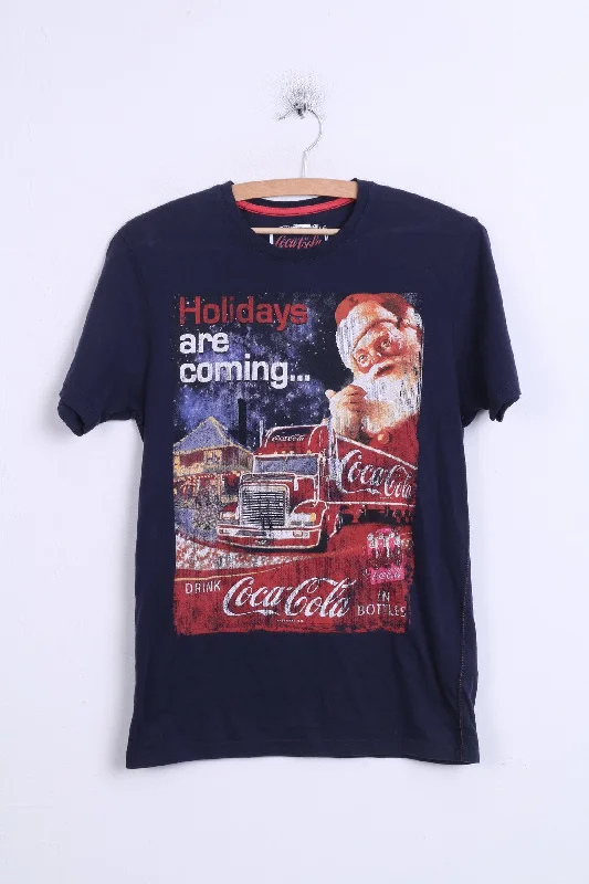 The Coca-Cola Womens Xs T-Shirt Navy Cotton Holidays are Coming