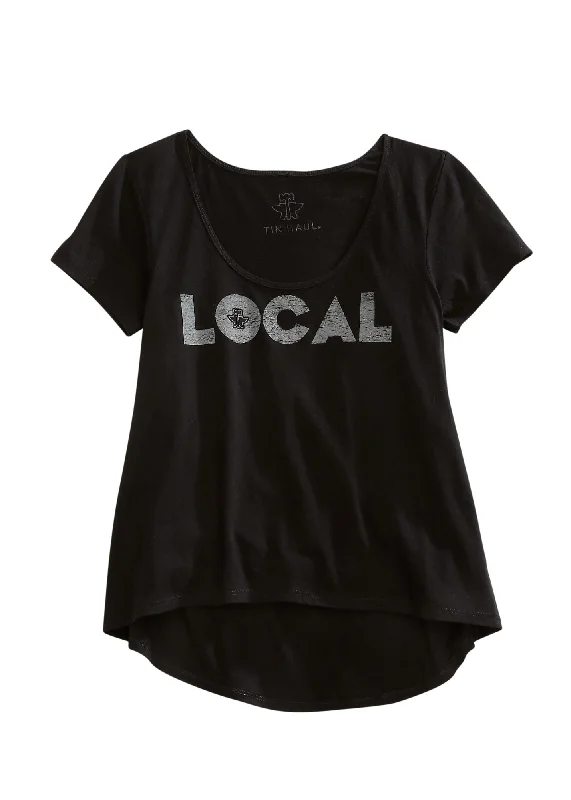 Tin Haul Womens LOCAL Red 100% Cotton S/S T-Shirt Machine Wash Dry Clean Hand Wash