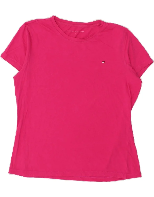 TOMMY HILFIGER Womens T-Shirt Top UK 16 Large Pink