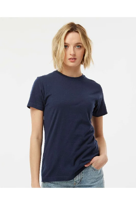 Tultex Womens Fine Jersey Classic Fit Short Sleeve Crewneck T-Shirt - Navy Blue - NEW