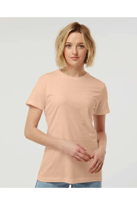 Tultex Womens Fine Jersey Classic Fit Short Sleeve Crewneck T-Shirt - Peach - NEW