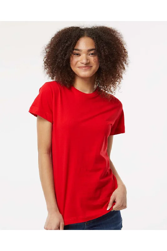 Tultex Womens Fine Jersey Classic Fit Short Sleeve Crewneck T-Shirt - Red - NEW