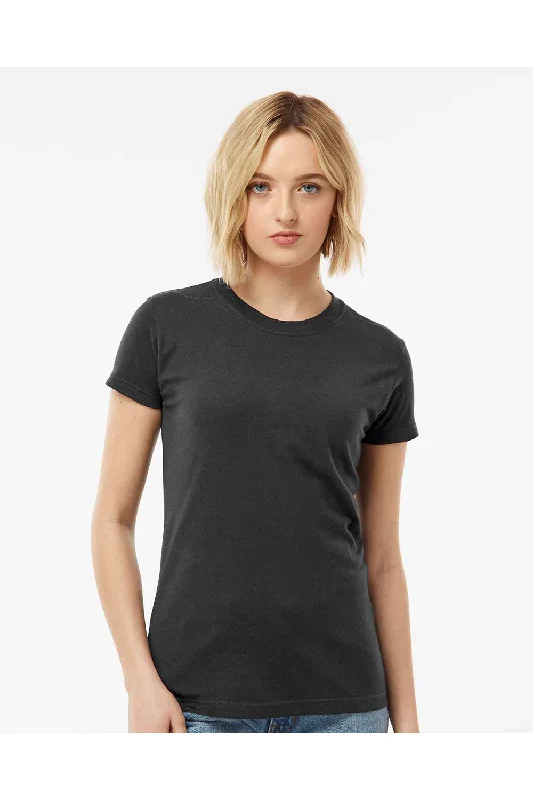 Tultex Womens Fine Jersey Slim Fit Short Sleeve Crewneck T-Shirt - Coal Grey - NEW