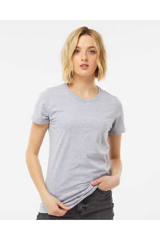 Tultex Womens Premium Short Sleeve Crewneck T-Shirt - Heather Grey - NEW