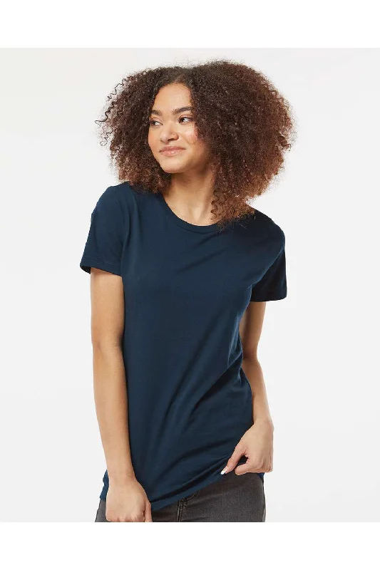 Tultex Womens Premium Short Sleeve Crewneck T-Shirt - Navy Blue - NEW