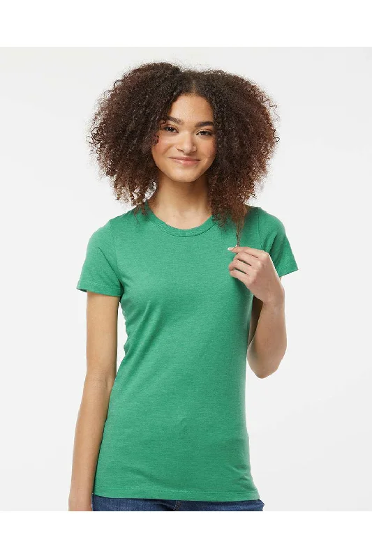 Tultex Womens Premium Short Sleeve Crewneck T-Shirt - Heather Kelly Green - NEW