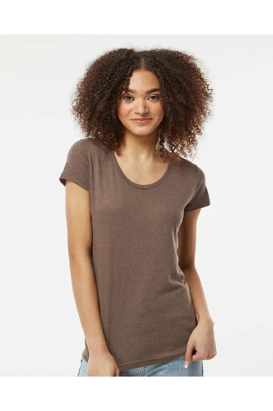 Tultex Womens Short Sleeve Crewneck T-Shirt - Mocha Brown - NEW