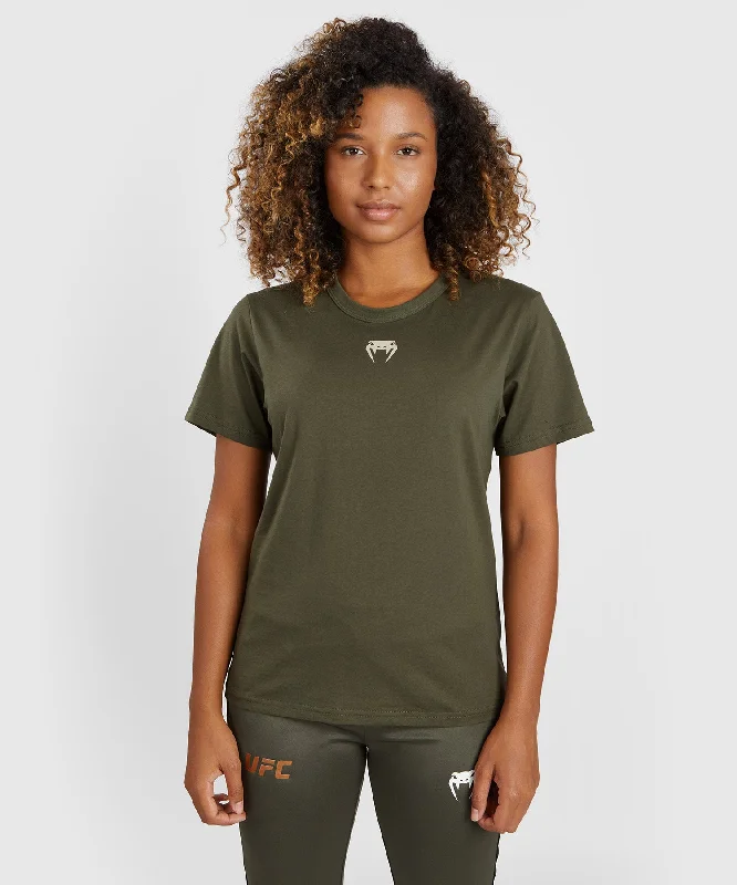 UFC Adrenaline by Venum Fight Week Women’s Short-sleeve Cotton T-shirt  - Khaki Mesh Blend Leather Blend Suede Blend