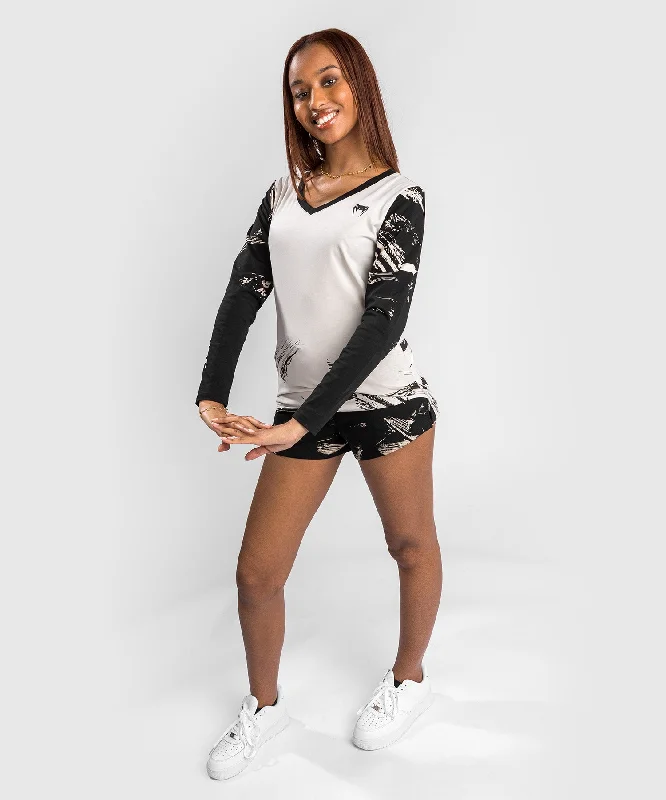 UFC Venum Authentic Fight Week 2.0 Women’s Long Sleeve T-Shirt - Sand/Black Jersey Fabric Tulle Fabric Batik Fabric