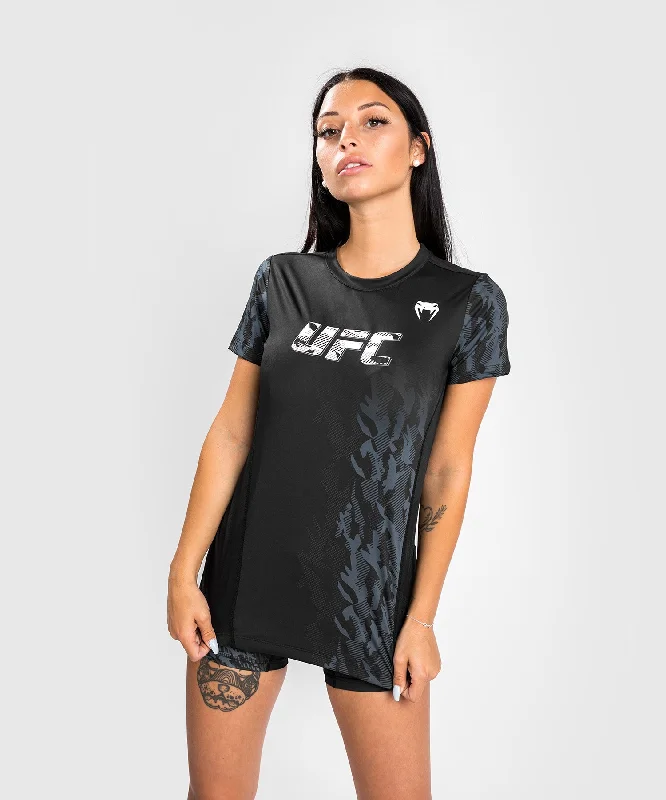 UFC Venum Authentic Fight Week Women's Performance Short Sleeve T-shirt - Black Fitted T-Shirt Seamless Stretchy