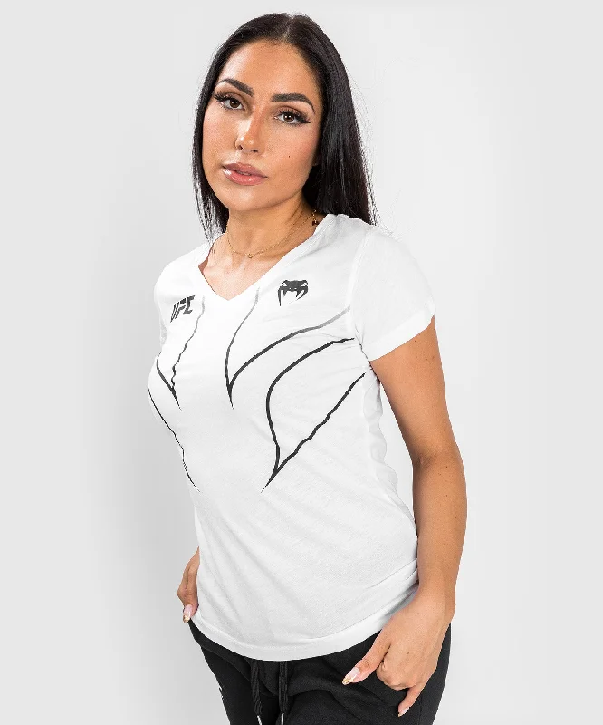 UFC Venum Fight Night 2.0 Replica Women's T-shirt - White Satin Blend Silk Blend Wool Blend