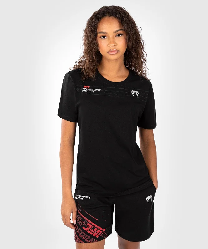 UFC Venum Performance Institute 2.0  Women’s T-Shirt - Black/Red Nylon Fabric Polyester Fabric Spandex Fabric