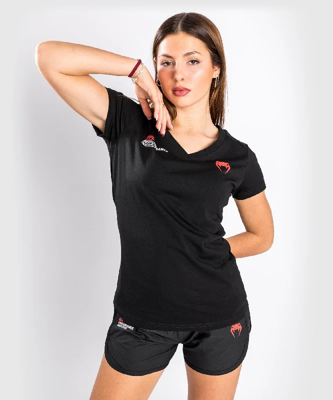 UFC Venum Performance Institute T-Shirt - For Women - Black Graphic Embroidered Appliqued