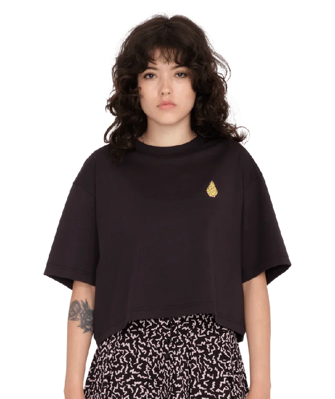 Tetsunori 1 T-Shirt in Black Print Jacquard Patchwork