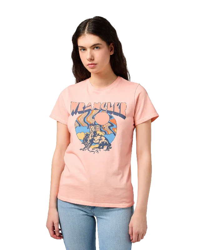 Regular T-Shirt in Blush Silk Blend Satin Velvet