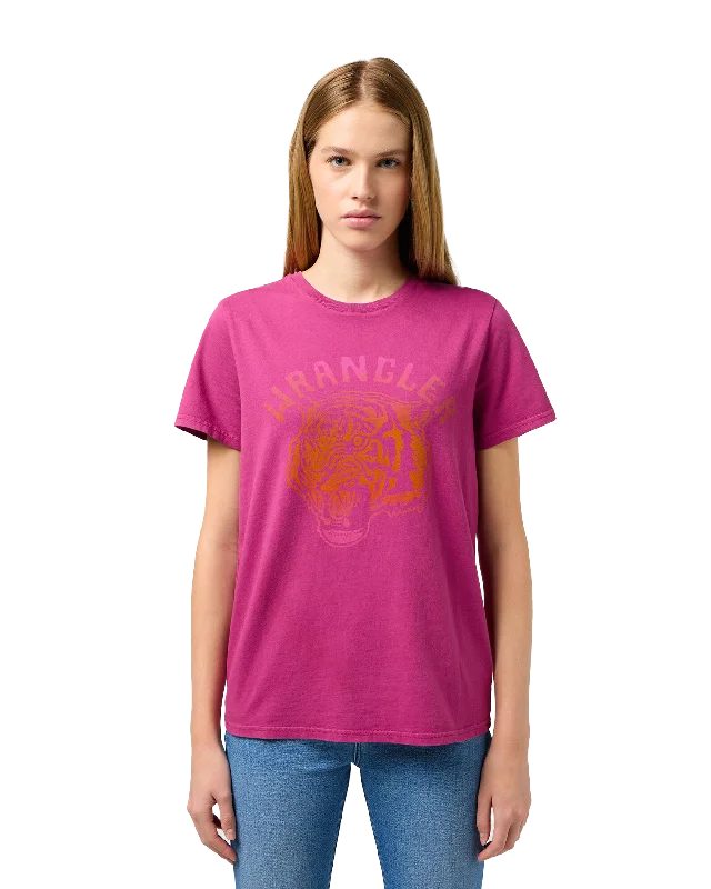 Regular T-Shirt in Violet Quartz Rayon Velvet Corduroy