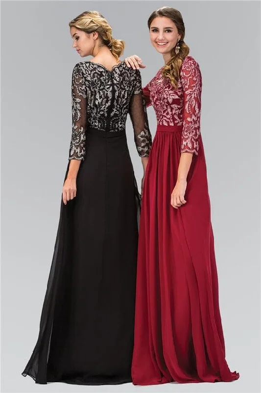 Mother of the Bride Long Dress Formal Cowl Neckline Elegant