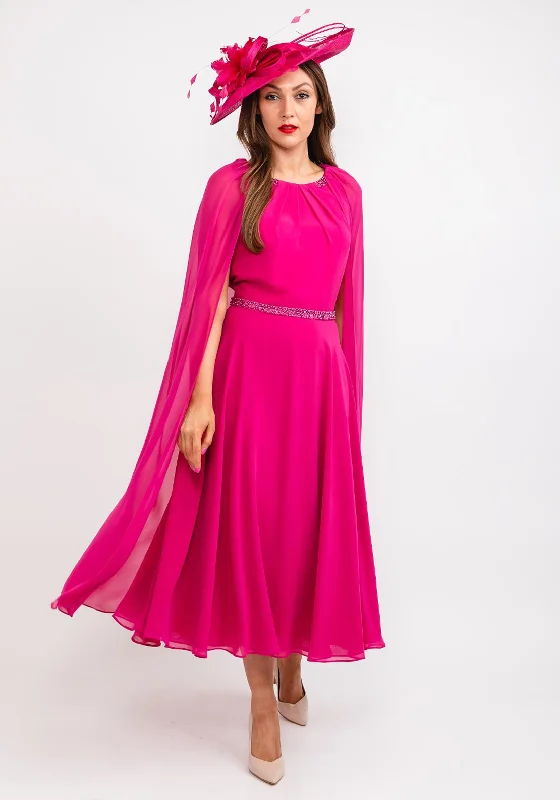 Couture Club Cape Sleeve Dress, Fuchsia Tunics Fall fleece