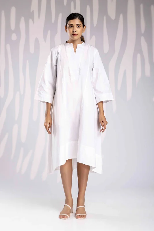 Oversize Long Dress - White Tunics Trendy modern