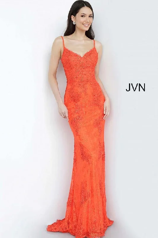 Jovani 02013 Form Fitting Lace Prom Long Dress Shift Classic Vintage