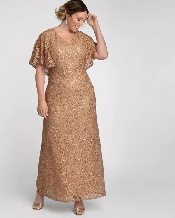 Kiyonna Celestial Cape Sleeve Gown Tunics Long Elegant