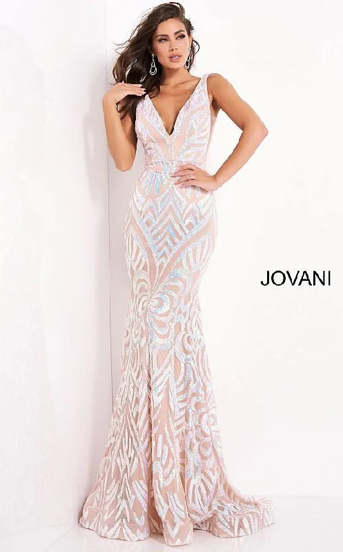 Jovani 02753 Prom Sleeveless Mermaid Long Dress Square Neckline Feminine