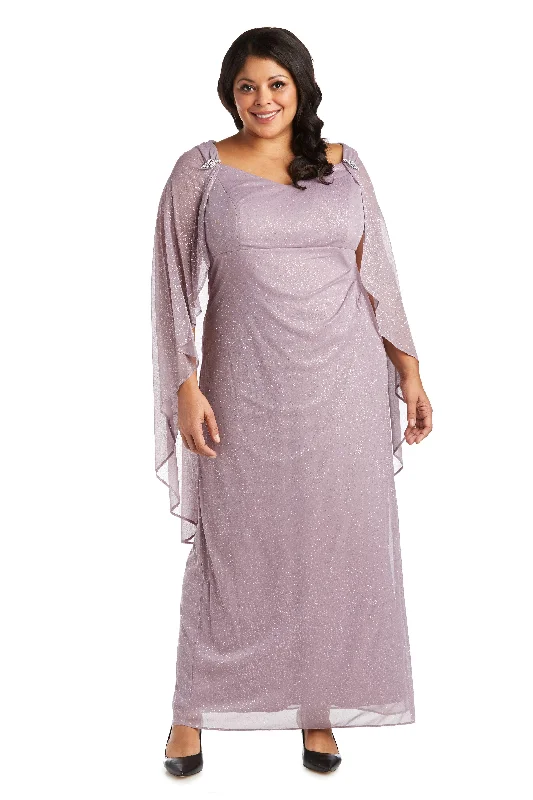 R&M Richards 2384W Long Plus Size Formal Cape Gown Sale Tunics Prom sequined