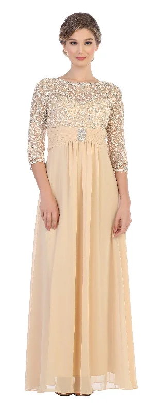Mother of the Bride Long Sleeve Formal Long Dress Tunics Versatile functional