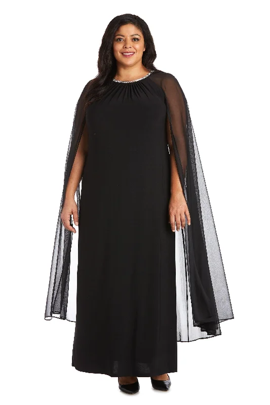 R&M Richards 2487W Plus Size Long Formal Cape Gown Sale Tunics Modern contemporary