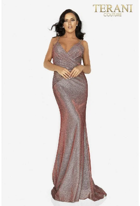 Terani Couture 2011P1117 Prom Sexy Metallic Long Dress Tunics Sophisticated sleek