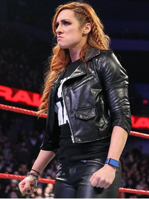 Becky Lynch Biker Leather Jacket Bomber Jacket Anorak Windbreaker