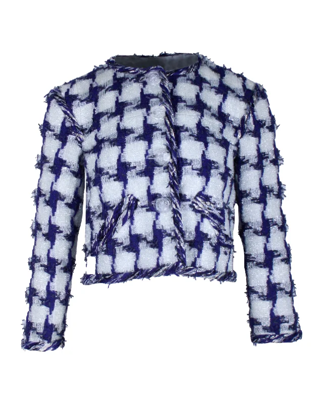 Chanel Patterned Cropped Jacket in Multicolor Polyamide Jersey Jacket Tulle Jacket Batik Jacket